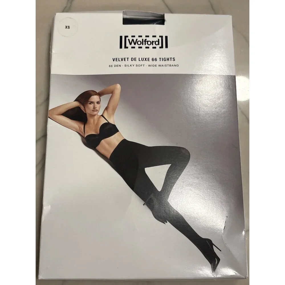 Wolford Velvet de Luxe 66 Comfort Tights in Black XSmall New Womens Nylons Panty